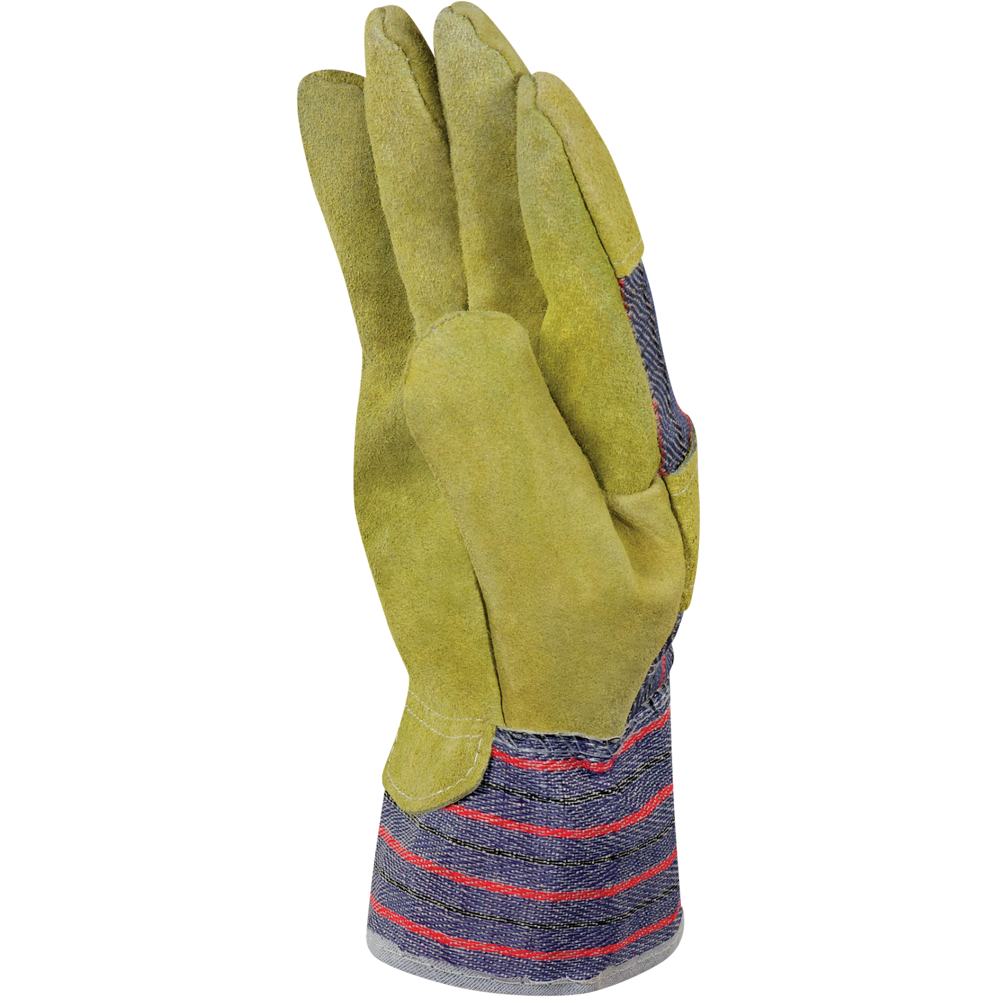 Delta Plus DC103 Docker's Leather Work Gloves Large Safety Cuff Yellow-Blue