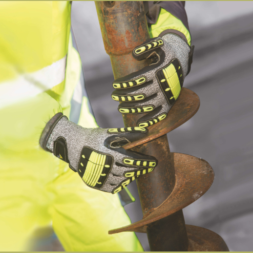 Delta Plus EOS NOCUT VV910 Cut & Impact-Resistant Work Gloves-Yellow/Grey/Black