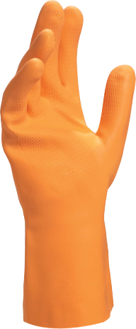 Delta Plus DPVE450 Latex-Coated Flocked Gloves Forearm Protection Orange