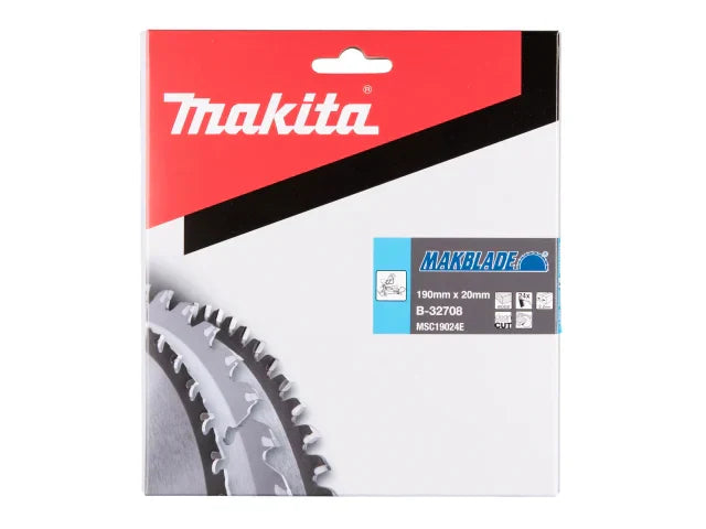 Makita B-32708 190mm Mitre Saw Blade 24T Tungsten Carbide Low Wear