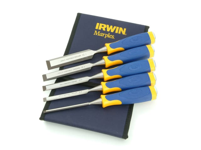 IRWIN Marples MS500 ProTouch All-Purpose Chisel Set 5 Piece with Storage Wallet