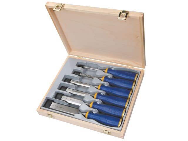 IRWIN Marples MS500 ProTouch All-Purpose Chisel Set 6 Piece with Wooden Box