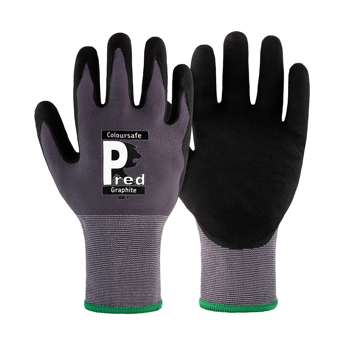 Predator Graphite Gloves Nitrile Coated Grey Nylon Spandex EN388 EN407