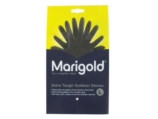 Marigold Extra Tough Outdoor Gloves Large 6 Pairs Heavy-Duty Latex Grip