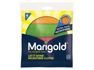 Marigold Let It Shine Microfibre Cloths Pack of 4 Strong Absorbent 30x30cm