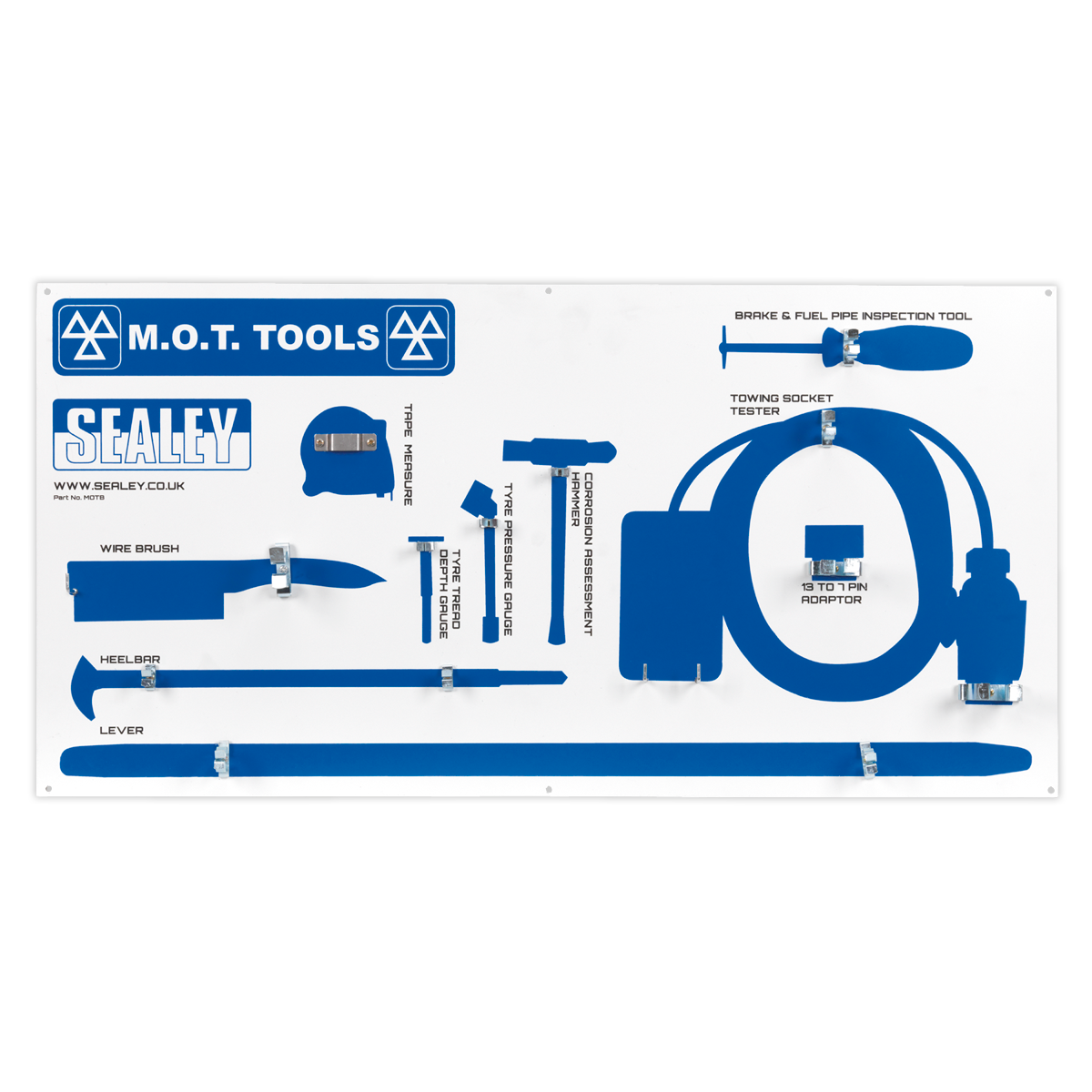 Sealey MOT Tool Board Shadow Board for Organised Wall-Mounted Tool Storage