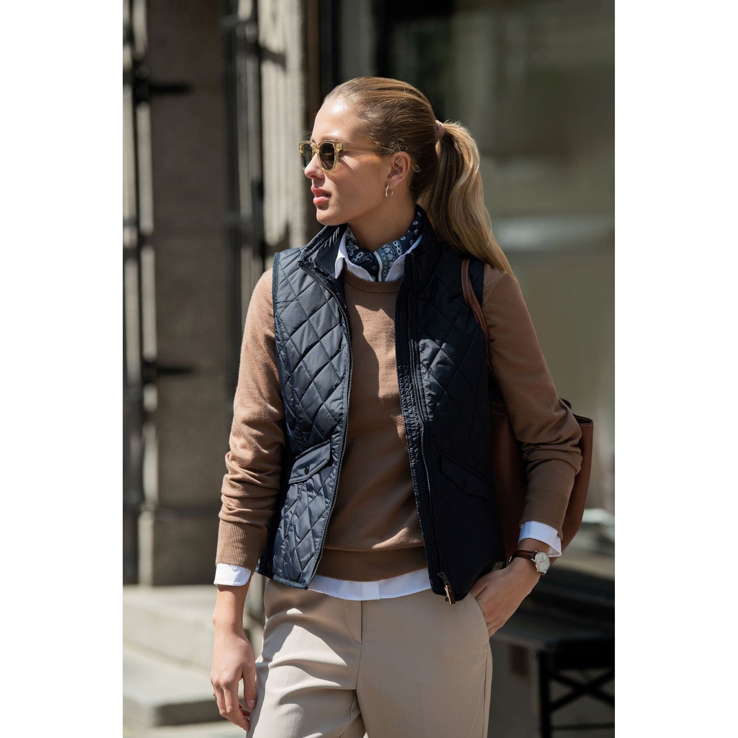 Nimbus Women's Camden Diamond Quilted Gilet with Pockets and High Neck