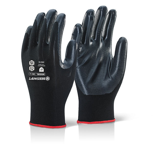 Beeswift Nite Star Glove Nitrile Coated Lightweight Nylon General Assembly