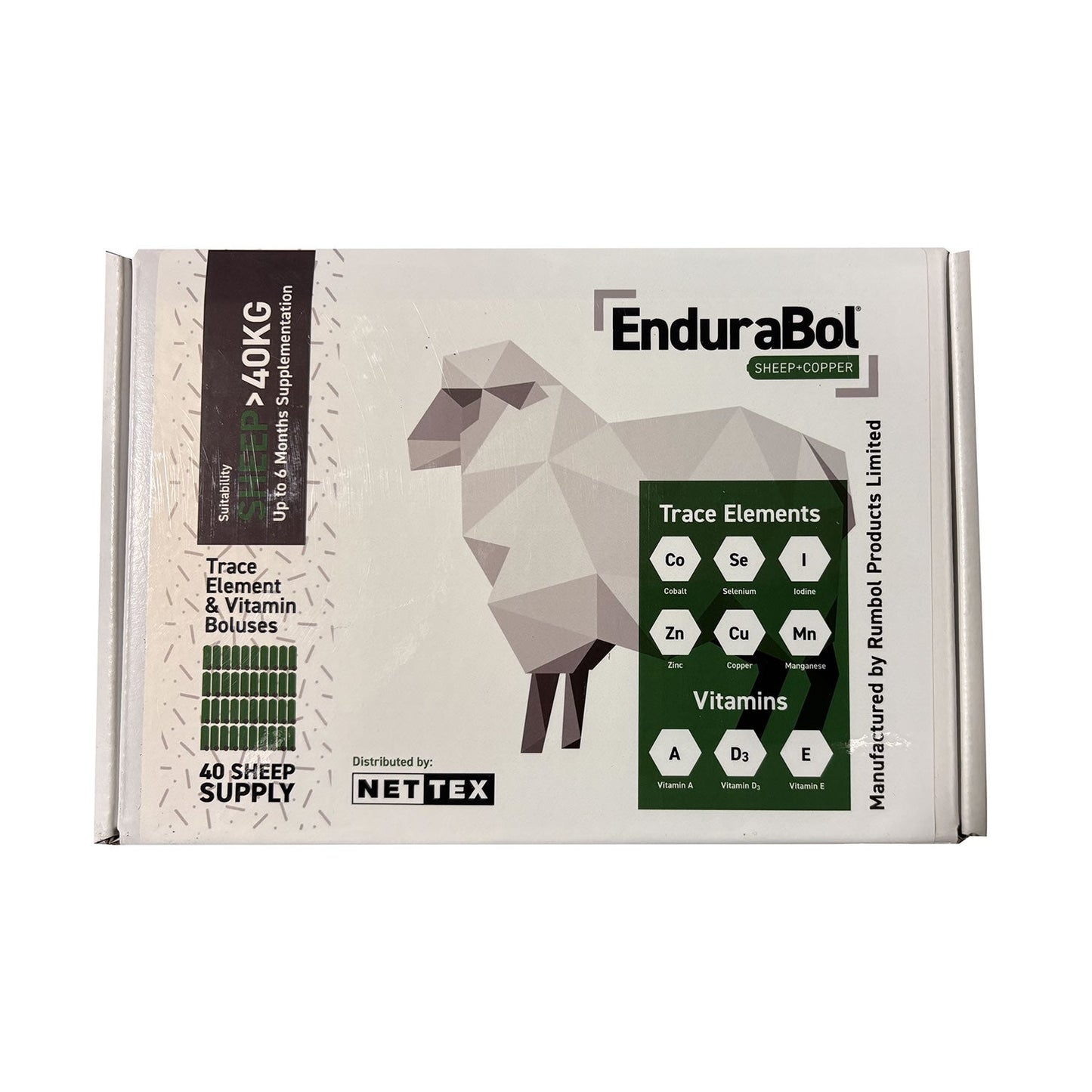 Nettex Agri Endurabol Sheep With Copper Bolus Trace Elements and Vitamins