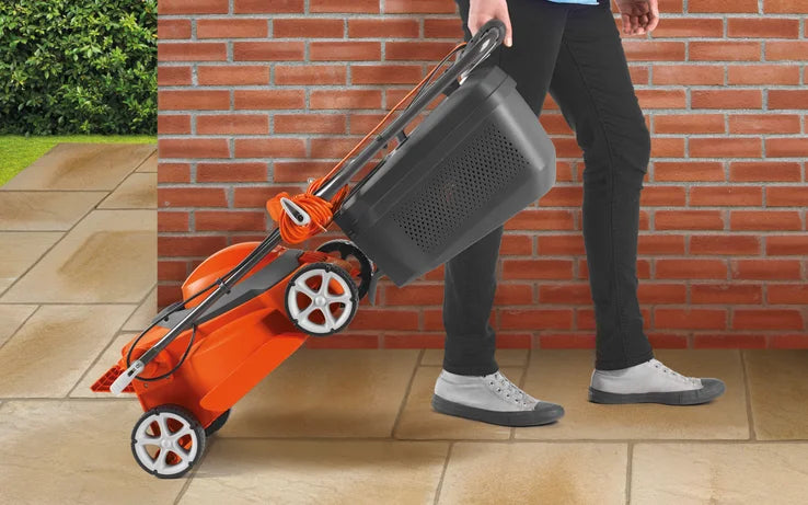 FLYMO EasiStore 300R Lightweight Electric Lawnmower 1200W 30cm with Grassbox