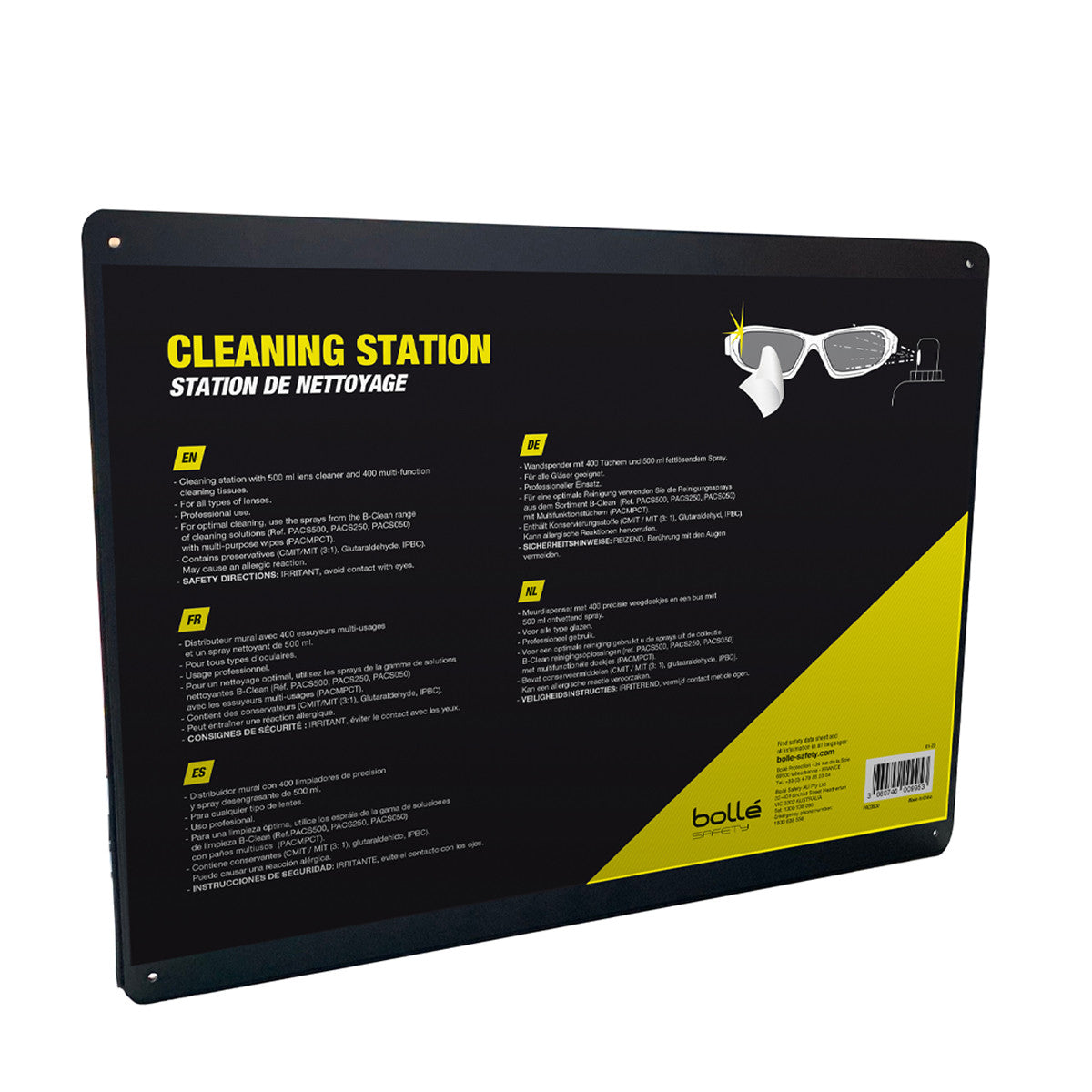 Bollé Safety B-Clean Plastic Cleaning Station Aqua Formula Silicone Free