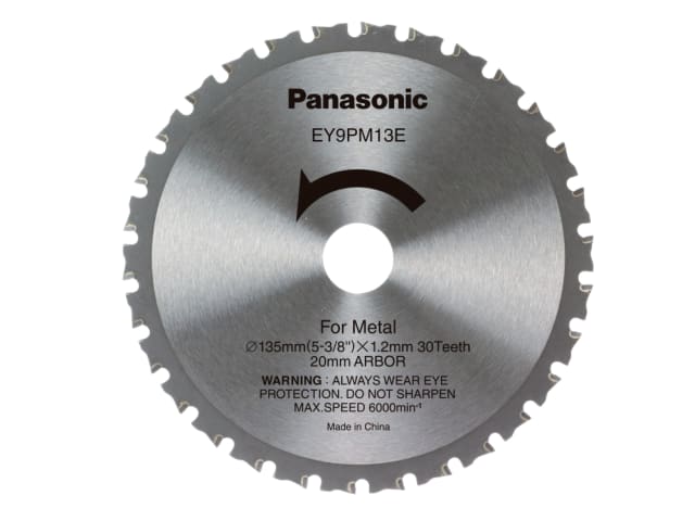 Panasonic EY9PM13E32 TCT Blade 135mm x 20mm 30T for Metal Cutting