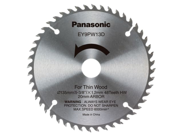 Panasonic EY9PW13D32 Wood Cutting TCT Blade 135mm 20mm 48 Teeth Durable