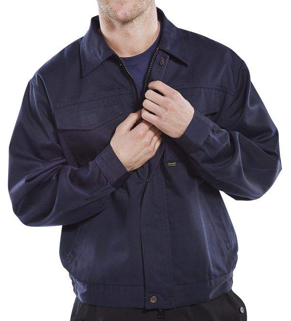 Beeswift Super Click 9oz Jacket Polyester Cotton Zip Closure Yoke Back Pockets