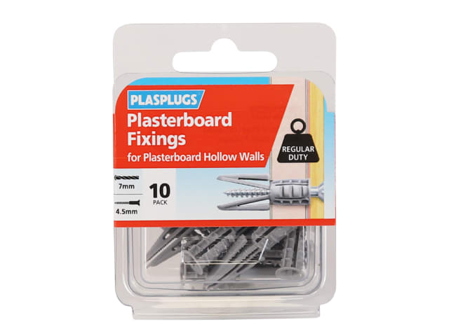 Plasplugs CF 104 Standard Plasterboard Fixings Pack of 10 for Wall Hooks & More