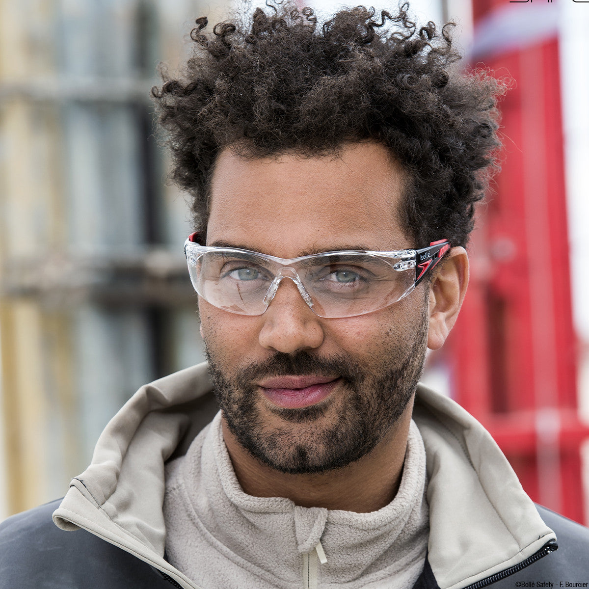 Bollé Rush+ Safety Spectacles Ultra-Flexible Temples Anti-Scratch Anti-Fog