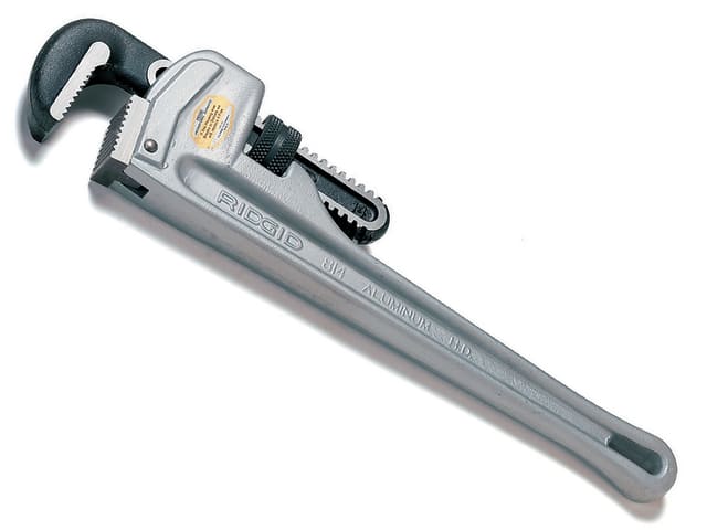 RIDGID 600mm Aluminium Straight Pipe Wrench Lightweight Durable 80mm Capacity