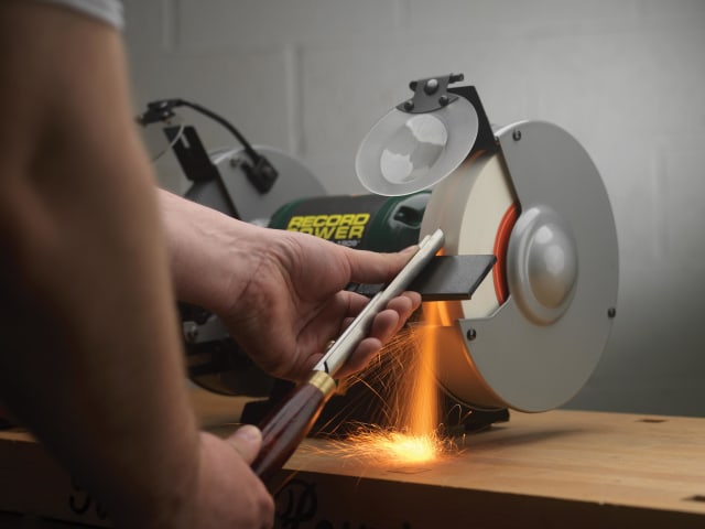 Record Power RSBG8 200mm Bench Grinder 550W Heavy-Duty + Adjustable Tool Rests