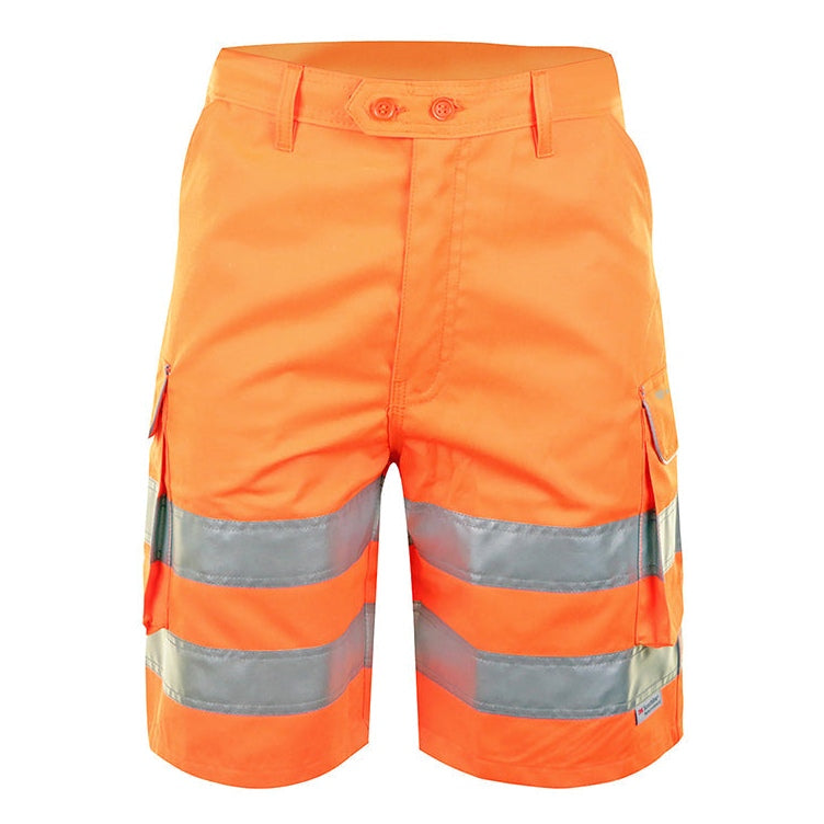 Beeswift Hi-Viz Rail Spec Shorts Orange EN ISO 20471 Class 1 Cargo Pockets