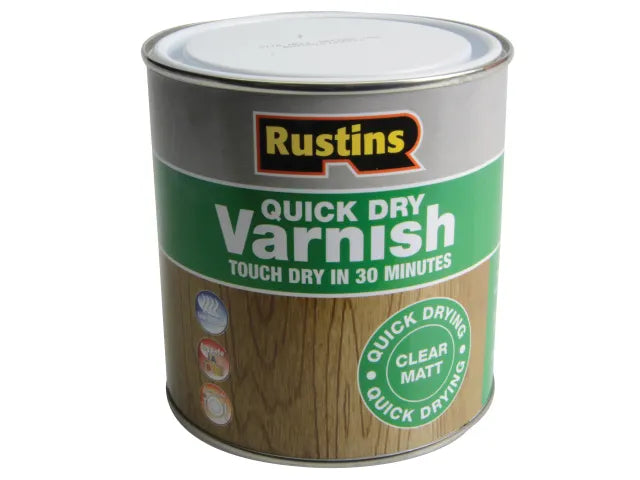 Rustins Quick Dry Varnish Matt Clear 250ml Non-Toxic Interior Wood Coating