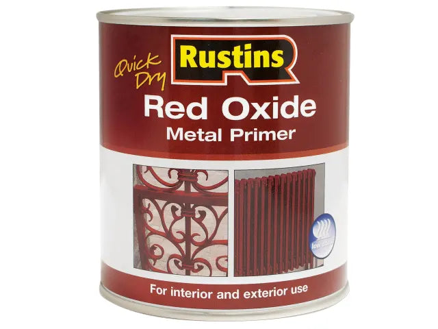 Rustins Quick Dry Red Oxide Metal Primer 5L Anti-Corrosive for Interior/Exterior