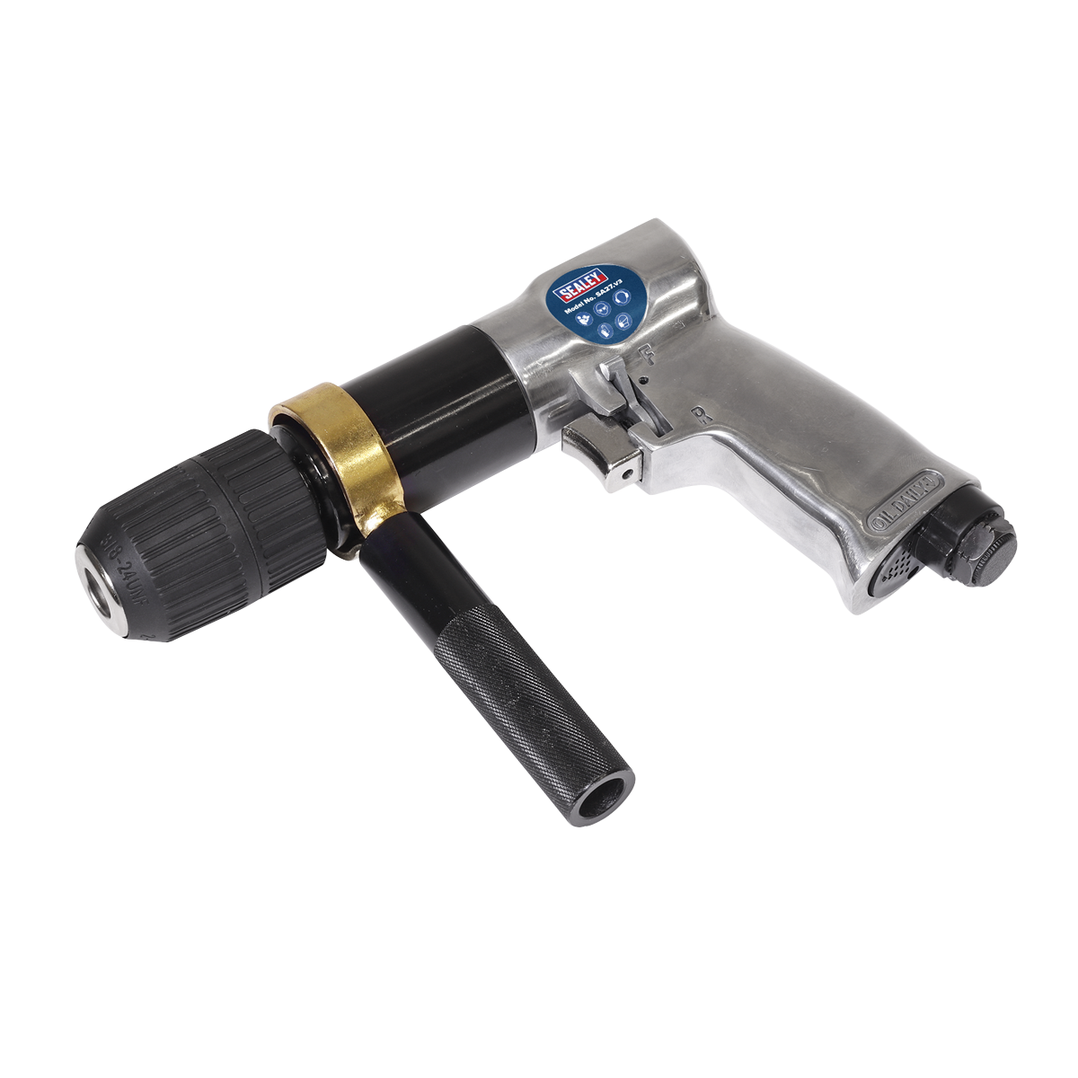 Sealey Air Drill 13mm 700rpm Reversible Keyless Chuck Heavy Duty Workshop Tool