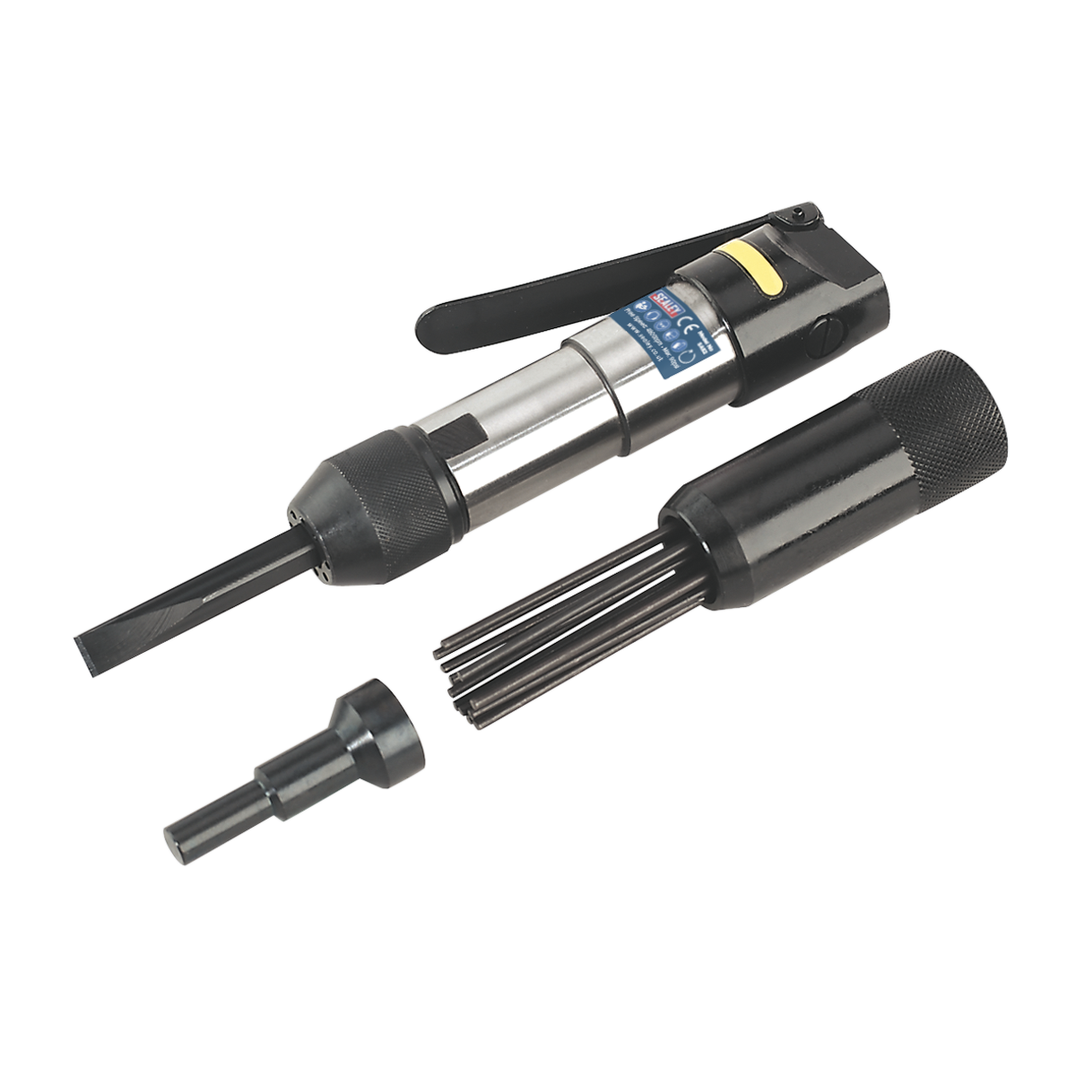 Sealey Air Needle Scaler 32mm Stroke Chipper Tool with Interchangeable Heads