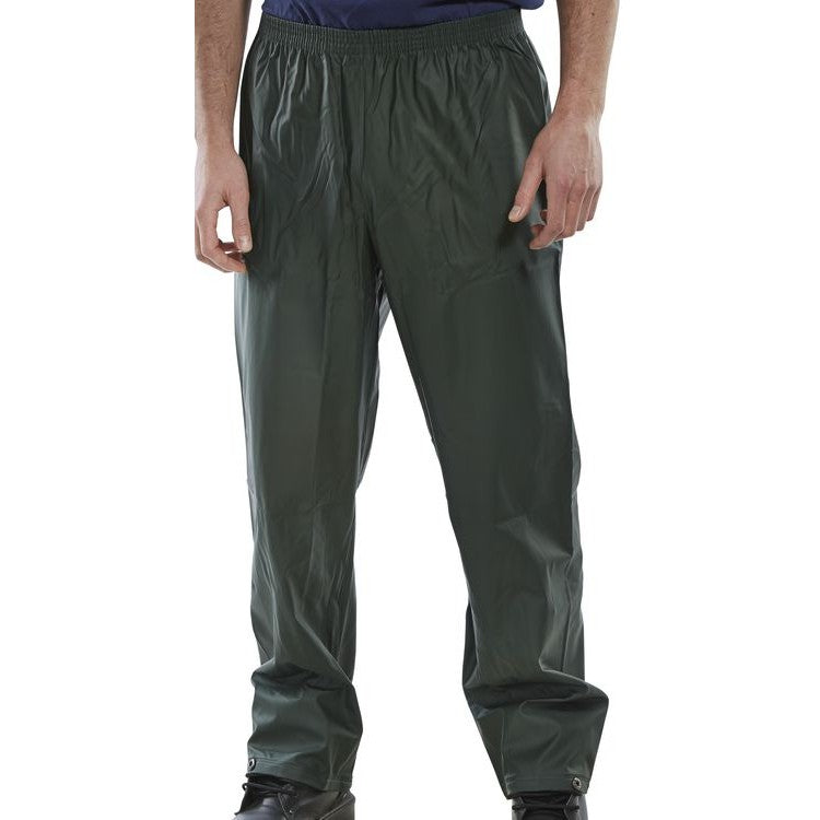 Beeswift Super B-Dri Waterproof Trousers with Elastic Waist and Studded Ankles