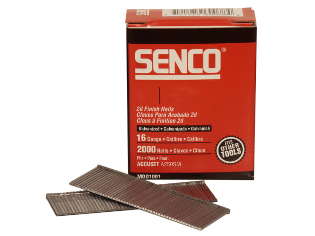 Senco 16G x 55mm Galvanised Straight Brad Nails Pack of 2000 for Furniture