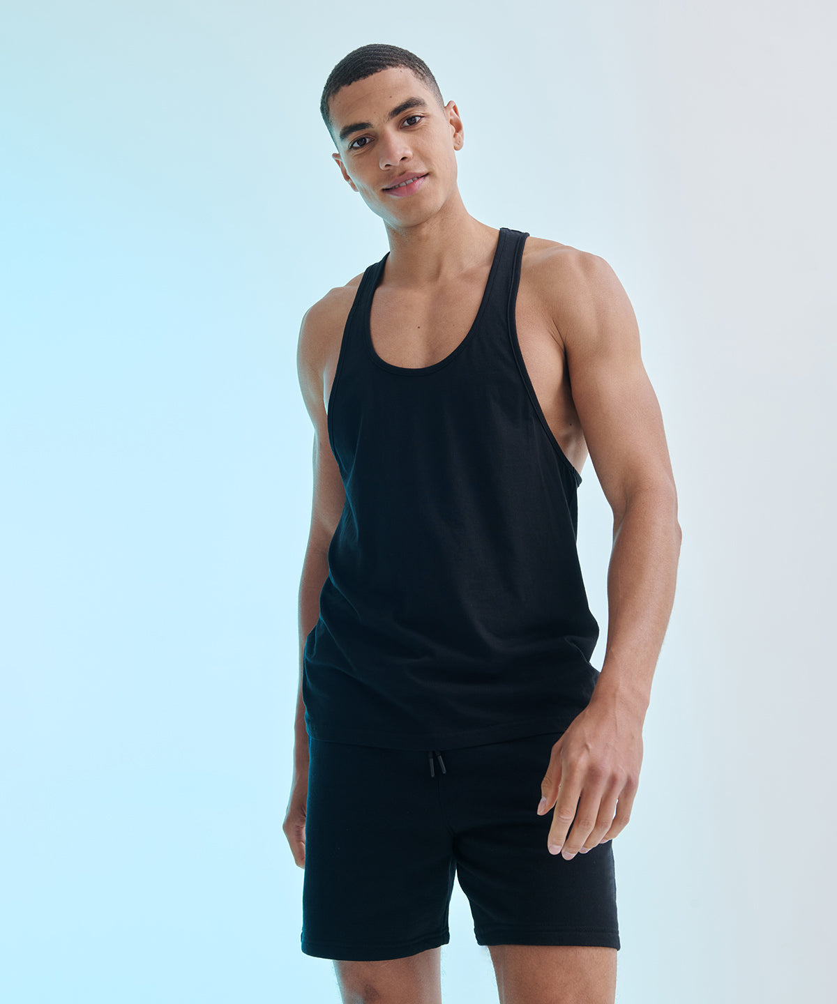 SF Muscle Vest Longline Racerback Gym Top 60% Cotton 40% Polyester S-2XL