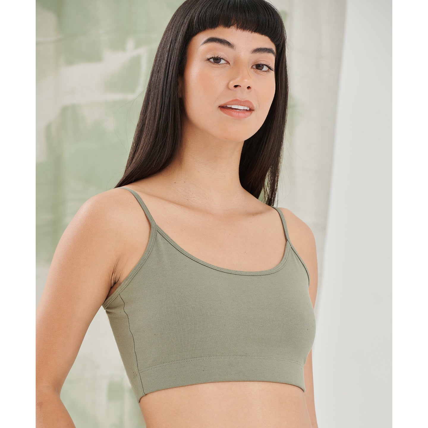 SF Women's Sustainable Cropped Cami Top Adjustable Straps Eco-Friendly Fashion