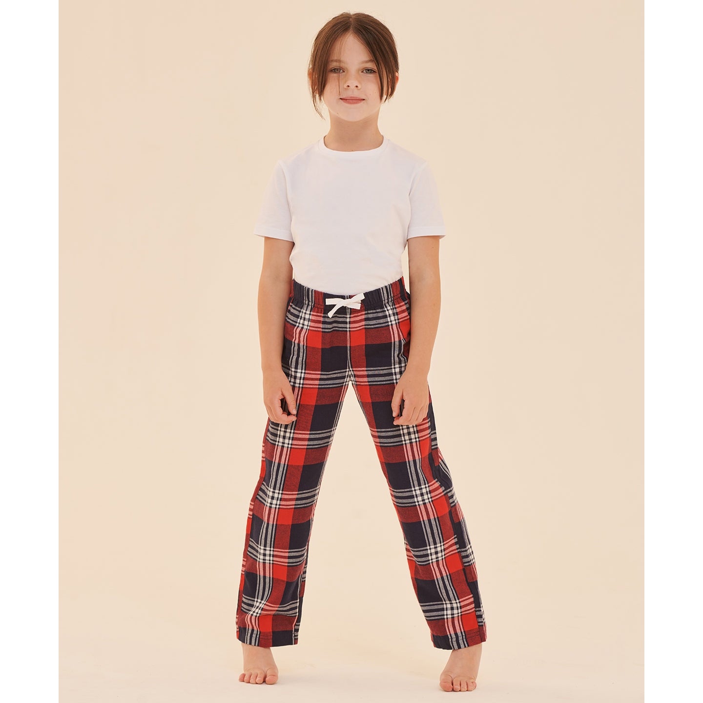 SF Minni Kids Tartan Lounge Pants Elasticated Waist 100% Cotton Flannel