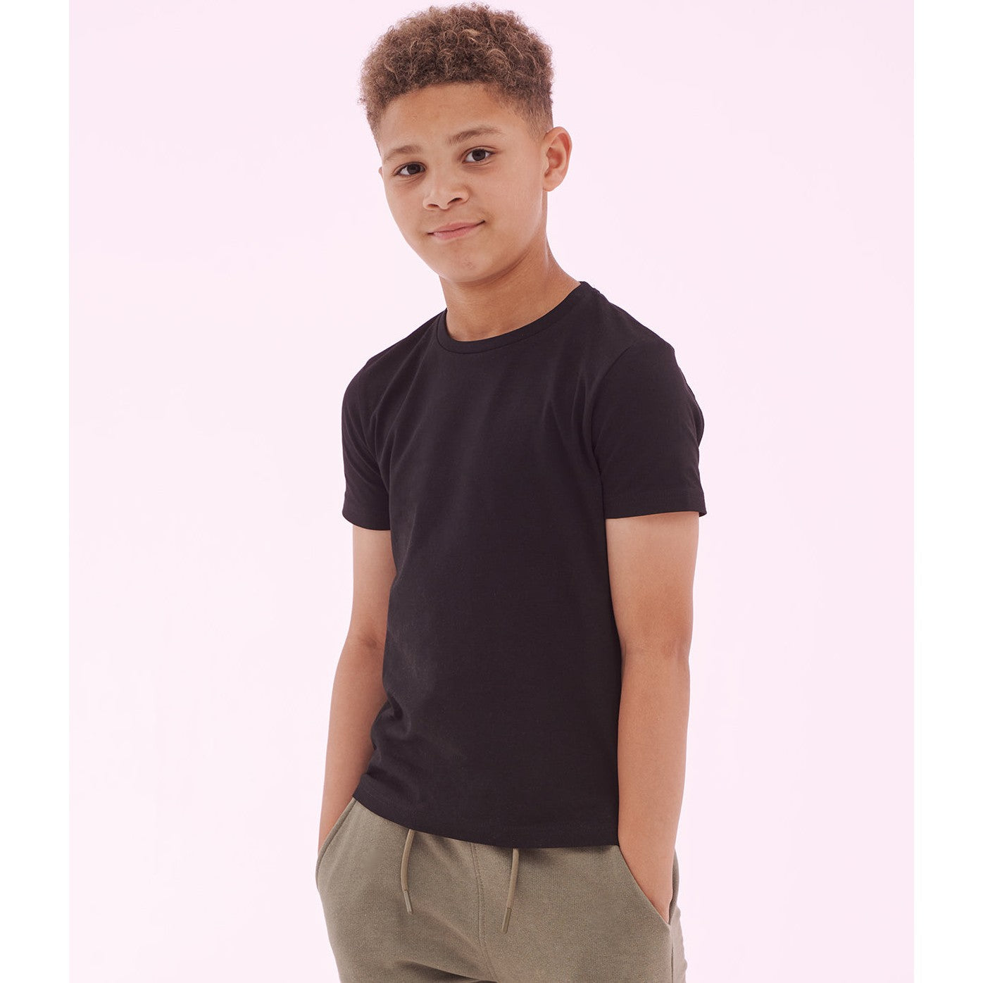 SF Minni Kids Feel-Good Stretch T Shirt Ribbed Neck Tear-Out Label Slim Fit