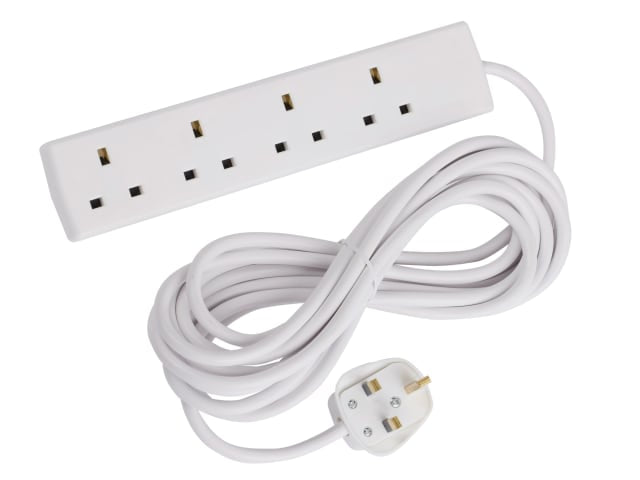 SMJ 4-Way Extension Lead 240V 13A 5m Indoor Power Socket UK Plug B4W5MP