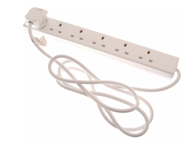SMJ 6-Way Extension Lead 240V 13A 2m Indoor Power Socket UK Plug