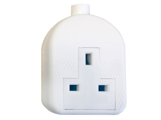 SMJ 13A White Trailing Extension Socket 1-Gang with Cable Clamp BS 1363/A