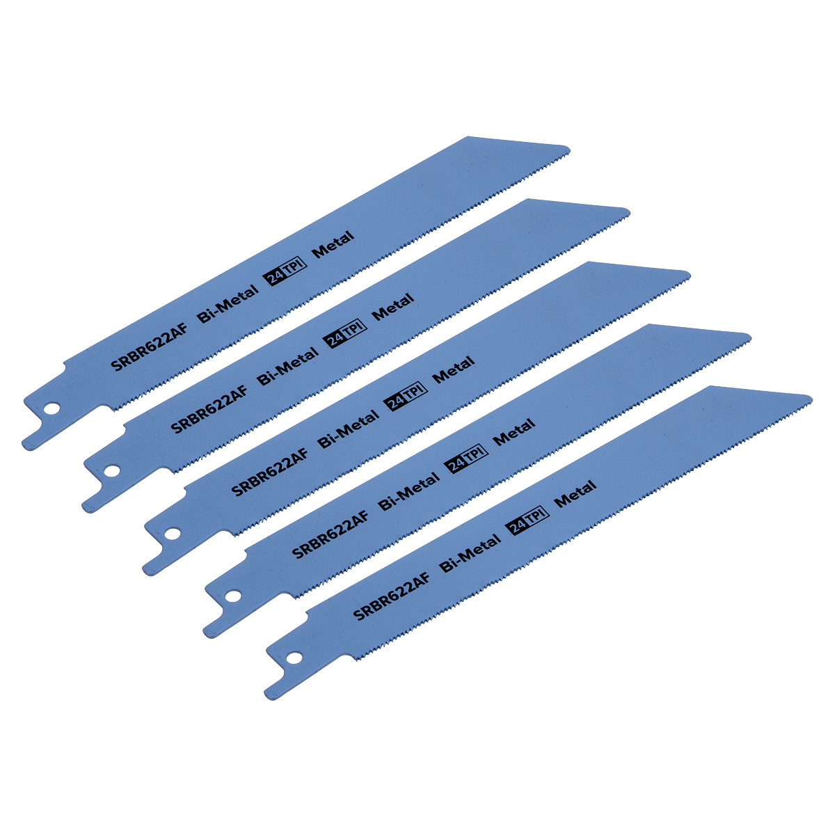 Sealey 150mm Bi-Metal Reciprocating Saw Blades 24tpi Pack of 5 for Metal Cutting