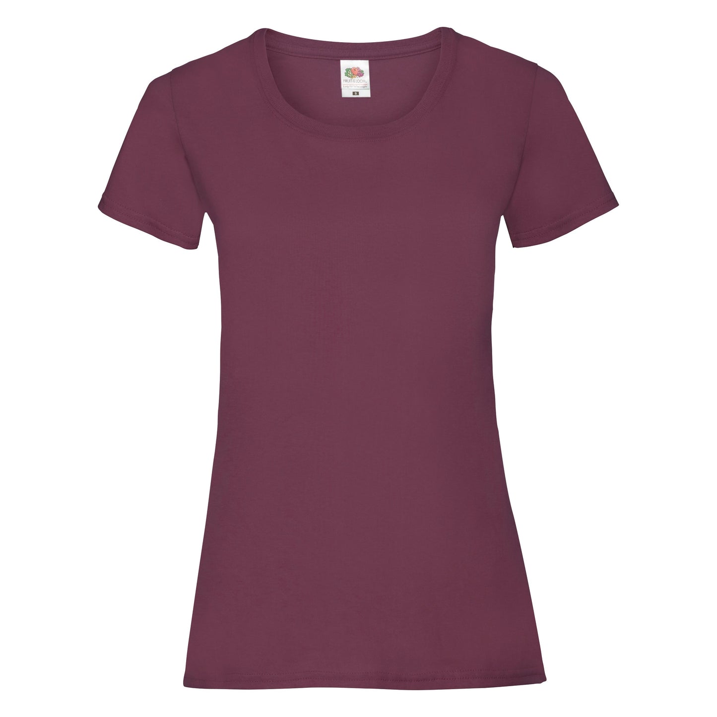 Fruit Of The Loom Women's Valueweight T-Shirt Burgundy Cotton Crew Neck Fit