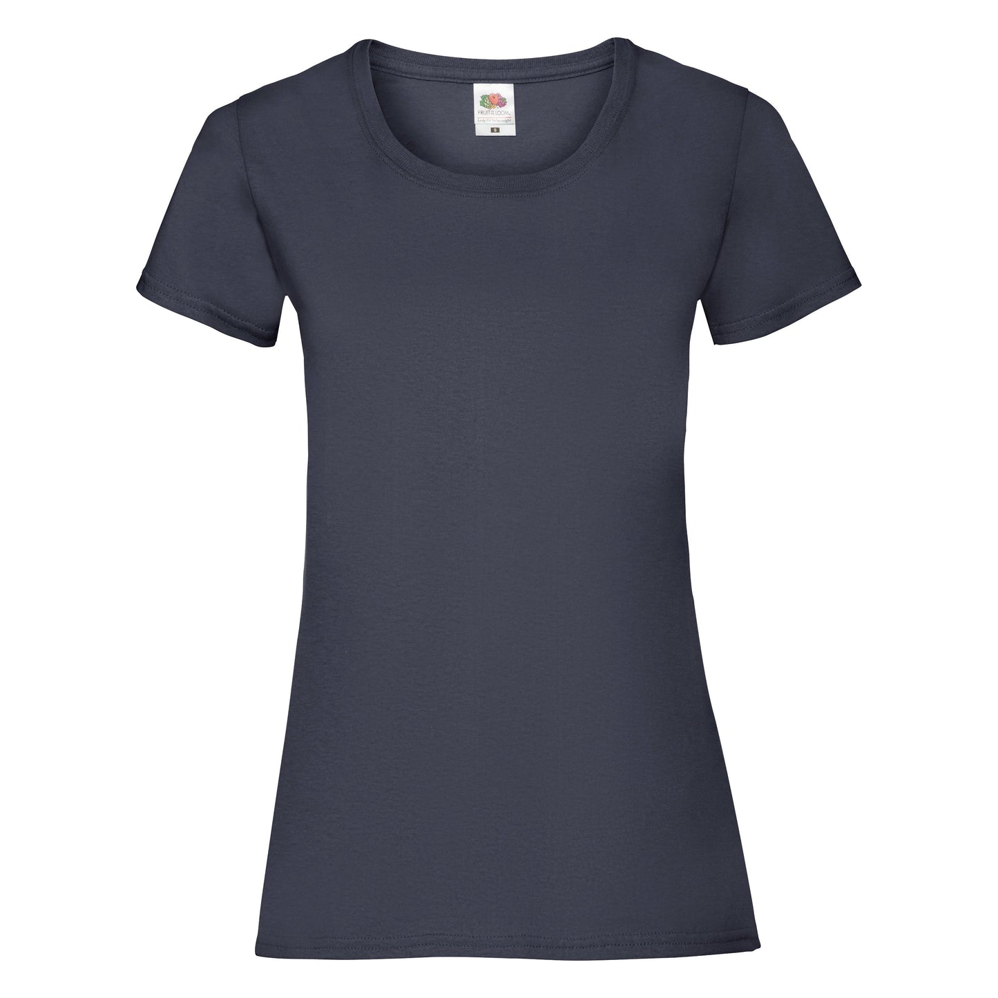 Fruit Of The Loom Women's Valueweight T-Shirt Deep Navy Cotton Crew Neck
