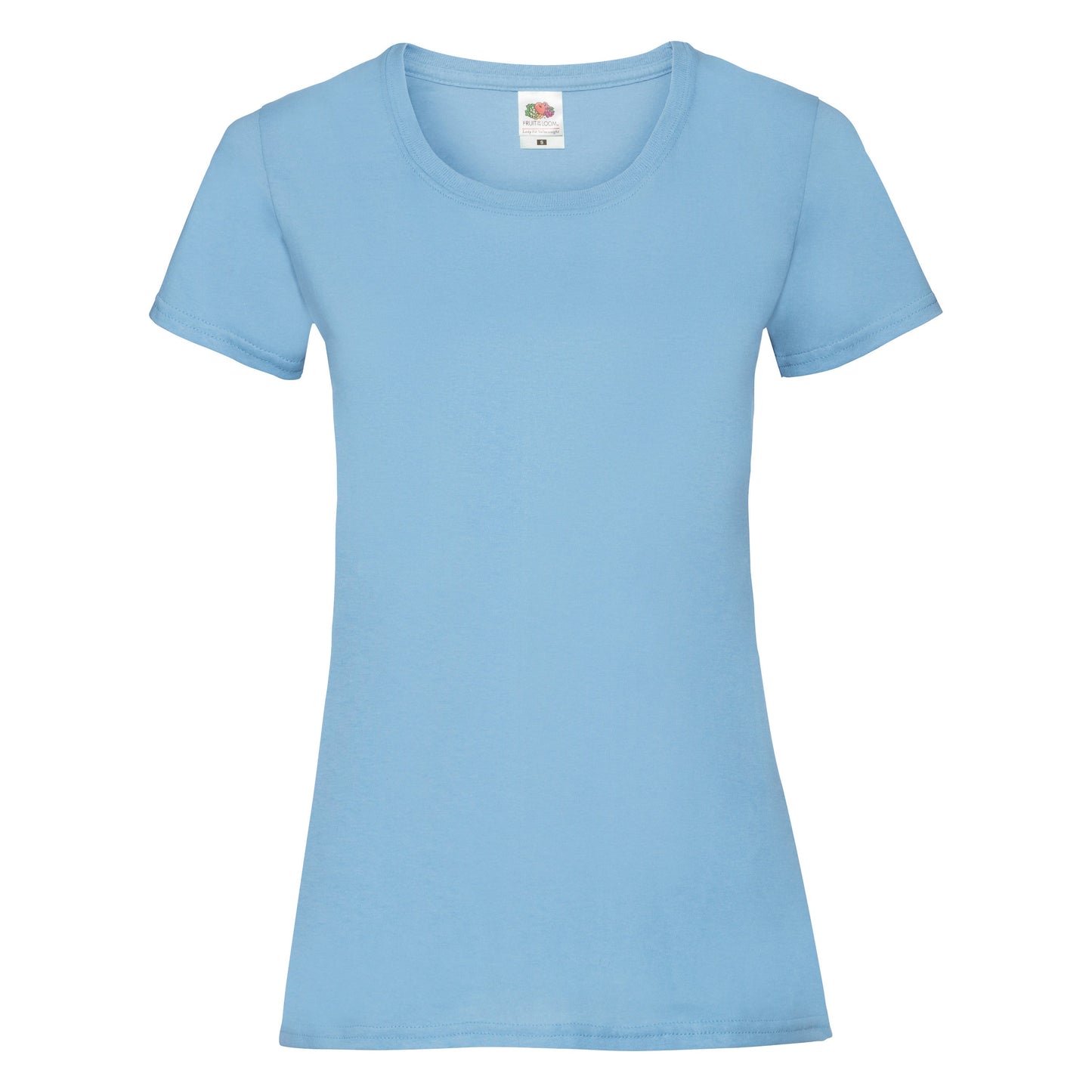 Fruit Of The Loom Women's Valueweight T-Shirt Sky Blue Cotton Crew Neck Fit