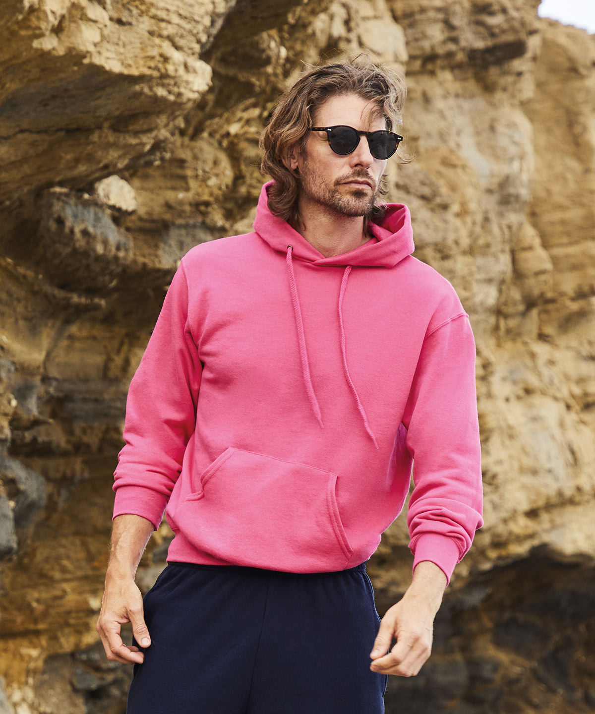 Fruit Of The Loom Classic Hooded Sweatshirt 80/20 Heather Red Kangaroo Pocket