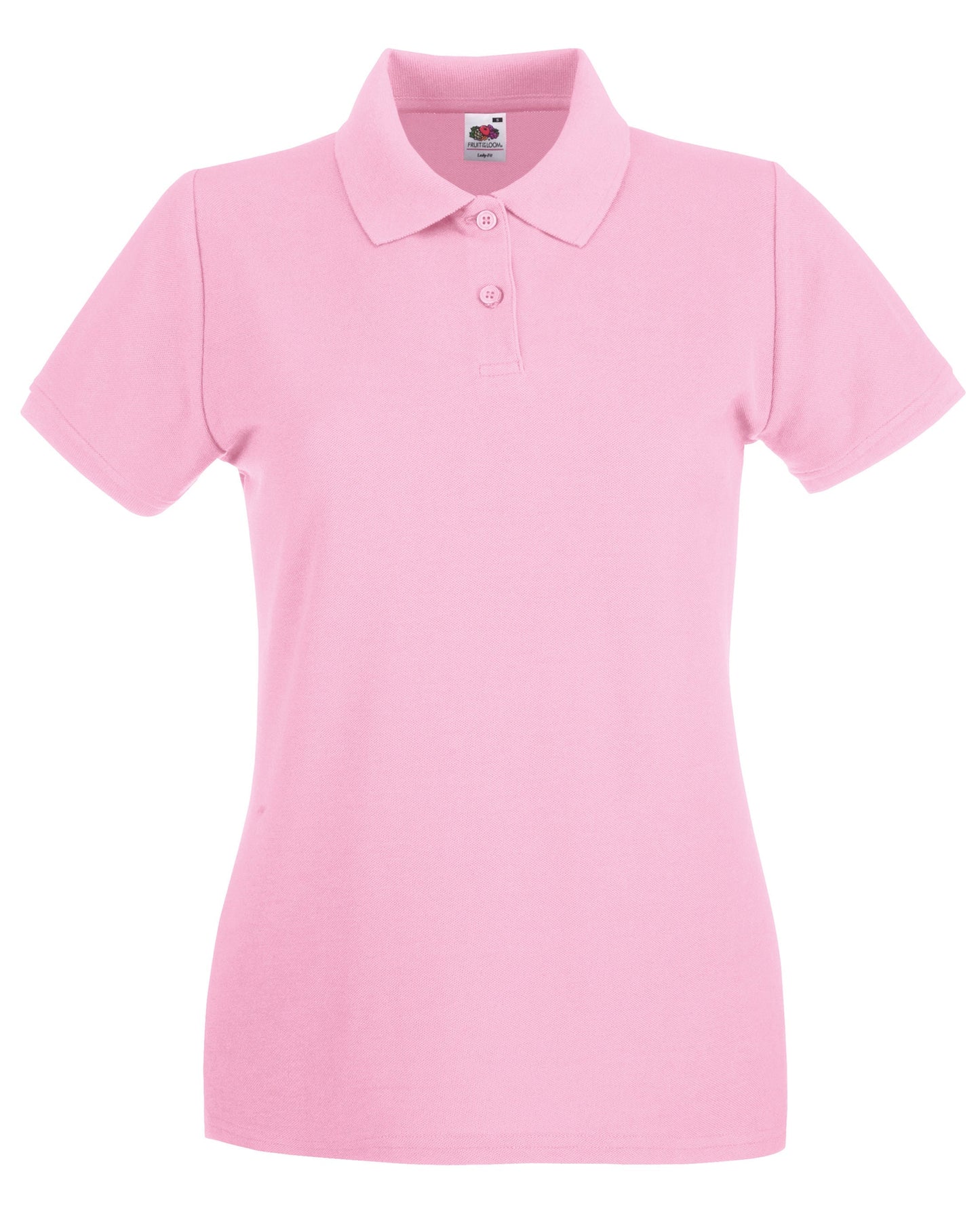 Fruit Of The Loom Women's Premium Polo Light Pink Feminine Fit 100% Cotton