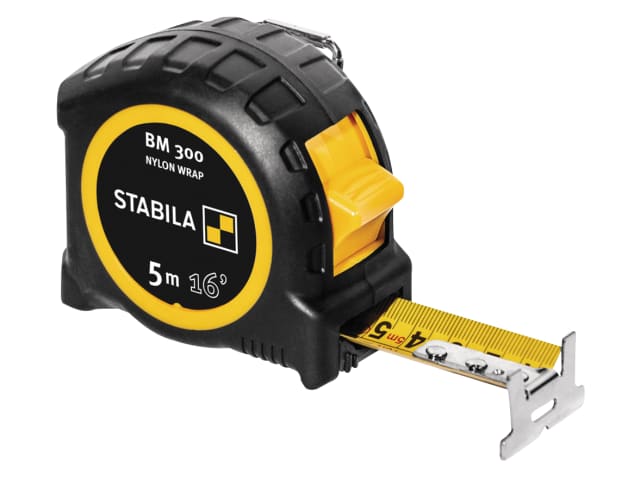 Stabila BM 300 Pocket Tape 5m/16ft Shatterproof Shock-Absorbent Soft Grip
