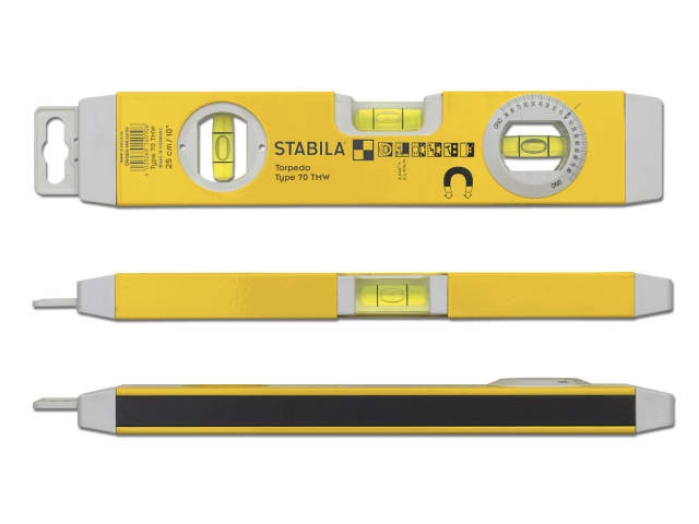 Stabila 70TMW Torpedo Level 26cm Magnetic Base Rotatable Angle Vial