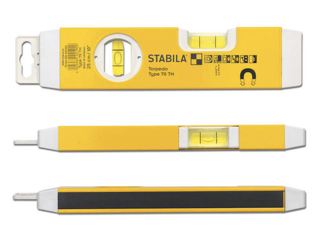 Stabila 70TM Torpedo Level 22cm Magnetic Base Shockproof Vials Accurate Leveling