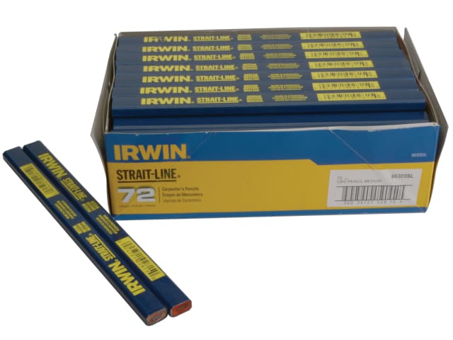 IRWIN Strait-Line Carpenter's Pencils Box of 72 Medium Lead Rectangular Profile