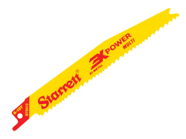 Starrett BT6610-5 Bi-Metal Reciprocating Blade Tapered 152mm 6-10 TPI Pack 5