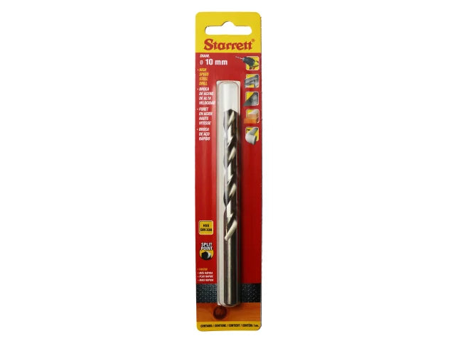 Starrett HSS Split Point Drill Bit 10mm x 133mm High Performance DIN 338