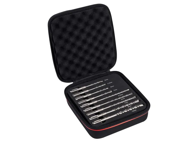 Starrett SDS Plus 2 Point Drill Bit Set 9 Piece with Carbide Tips & Carry Case