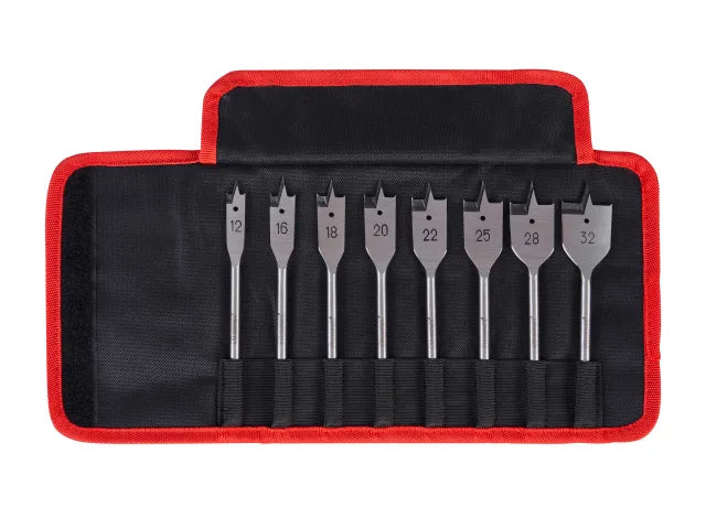 Starrett 8 Piece Flat Wood Drill Bit Set with Hex Shank for Impact Drills